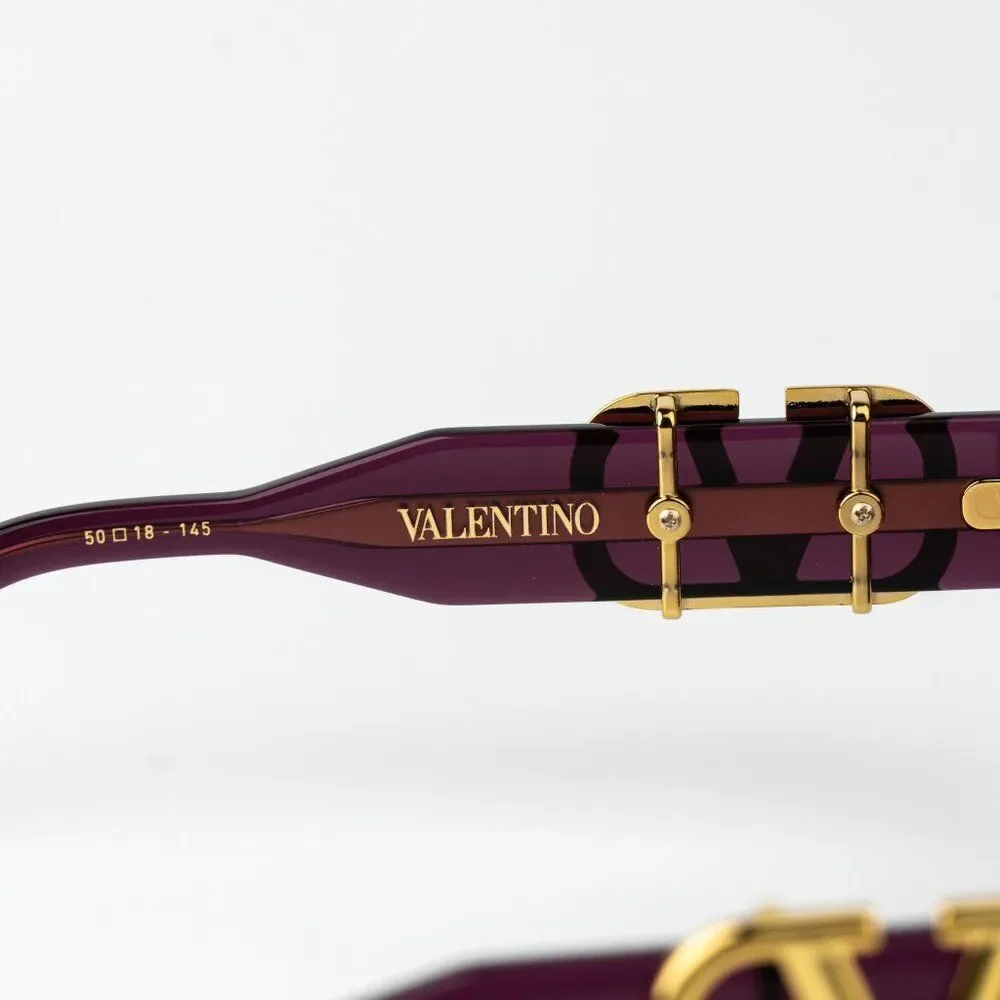 Valentino Men Sunglasses Crystal Purple Grey Cat Eye V - DUE VLS-103D-50
